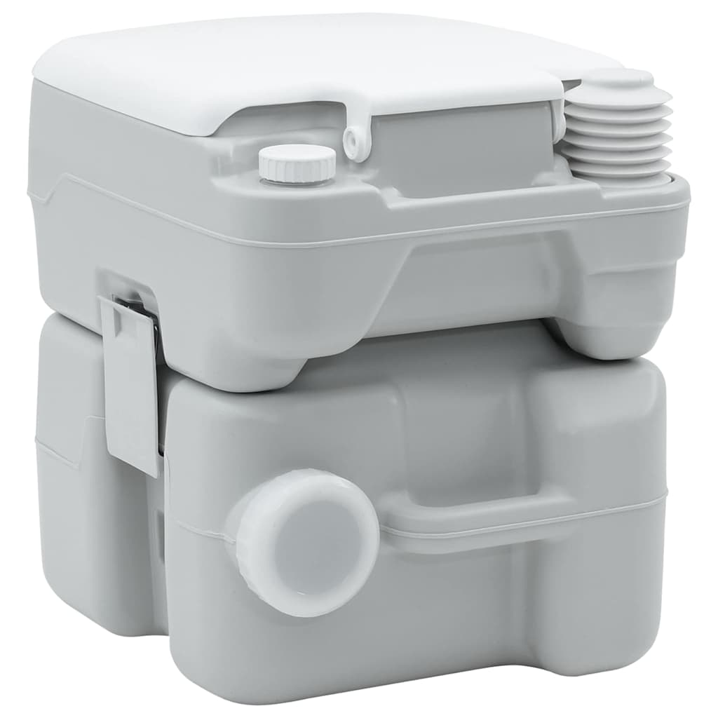Kemping wc szürke és fehér 41,5 x 36,5 x 42 cm polietilén