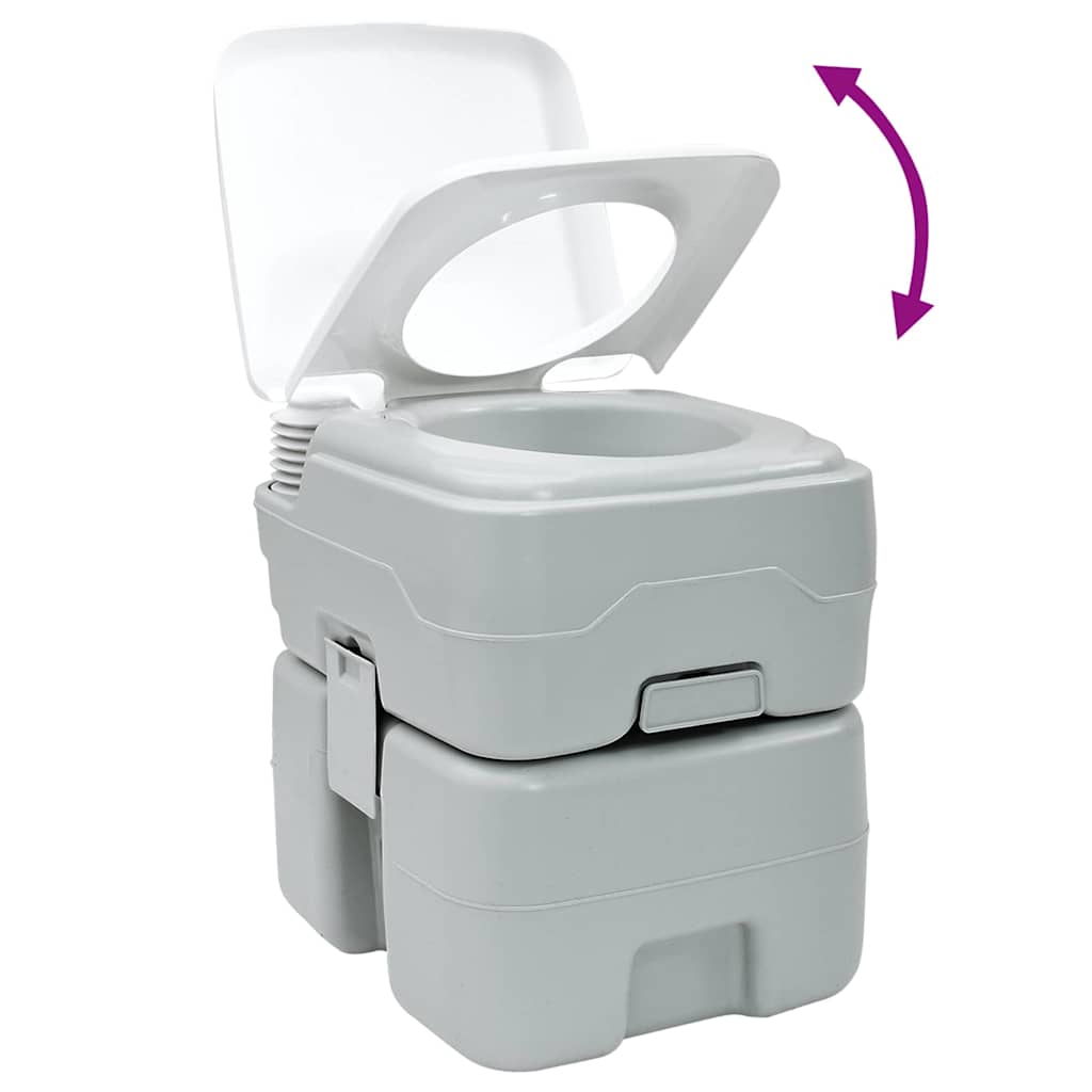 Kemping wc szürke és fehér 41,5 x 36,5 x 42 cm polietilén