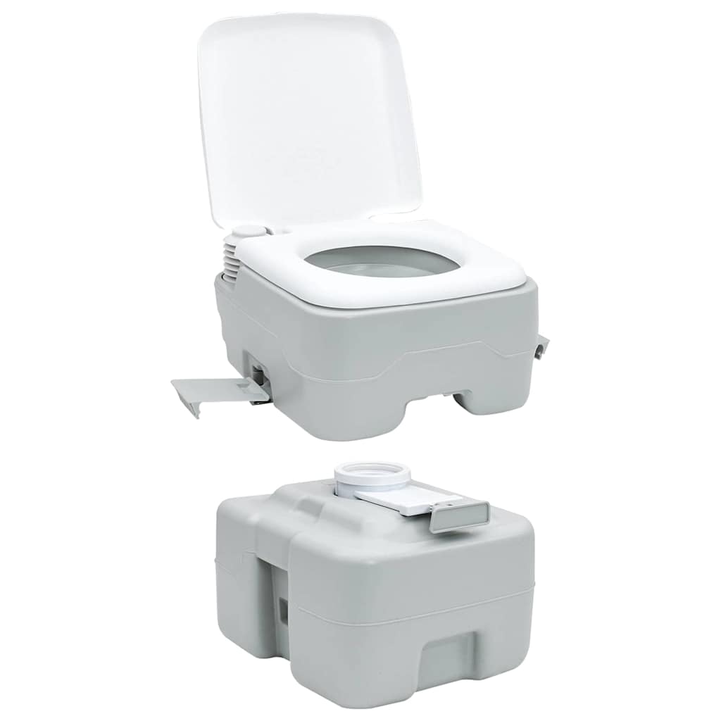 Kemping wc szürke és fehér 41,5 x 36,5 x 42 cm polietilén