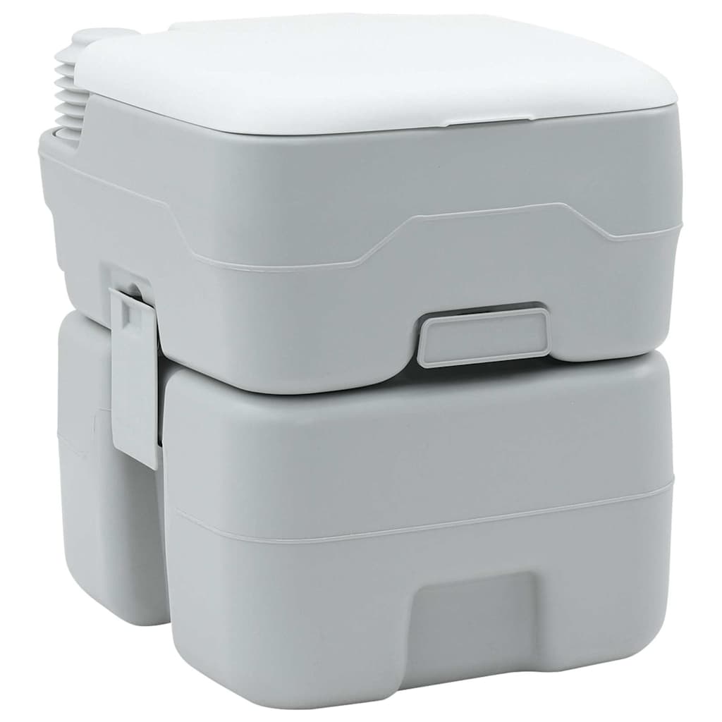 Kemping wc szürke és fehér 41,5 x 36,5 x 42 cm polietilén