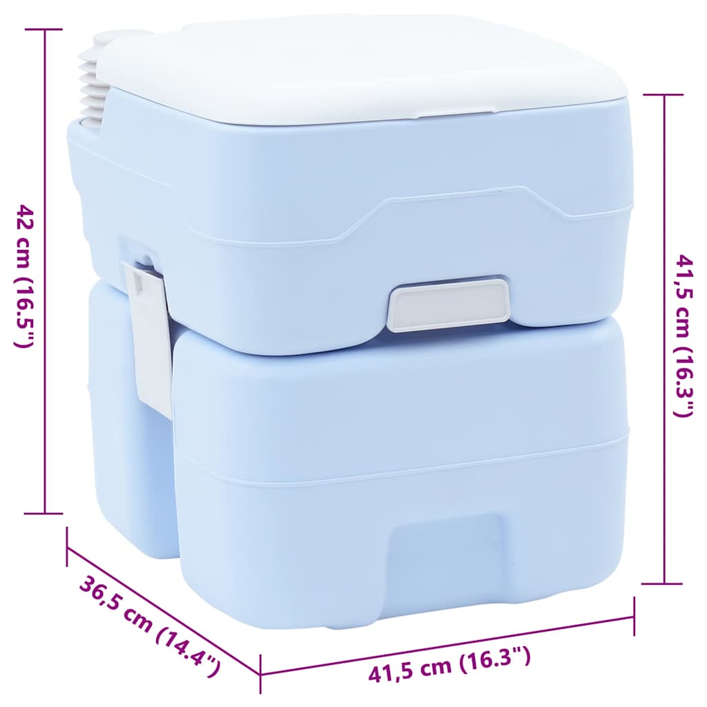 Kemping wc világoskék és fehér 41,5 x 36,5 x 42 cm polietilén