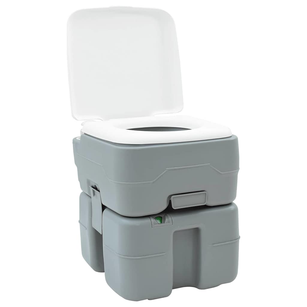 Kemping wc szürke 41,5 x 36,5 x 42 cm magas sűrűségű polietilén
