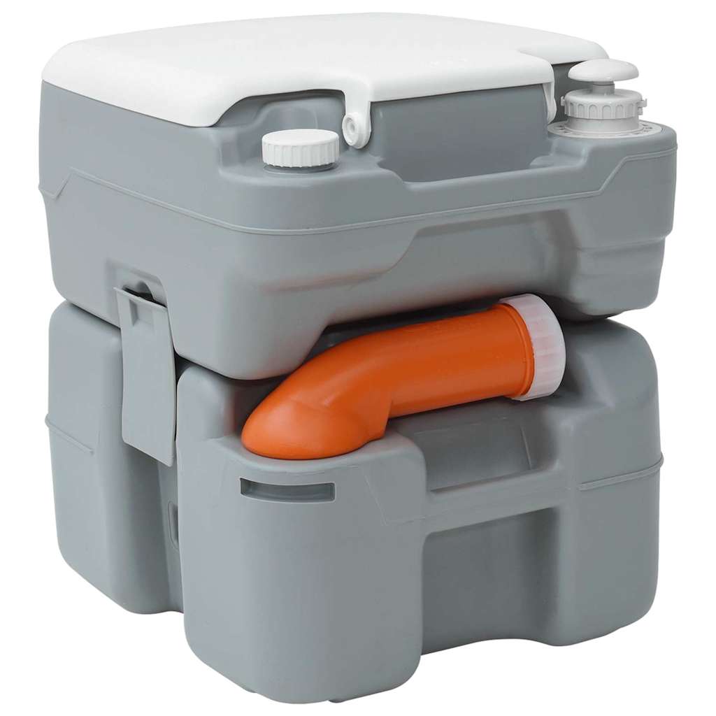 Kemping wc szürke 41,5 x 36,5 x 42 cm magas sűrűségű polietilén