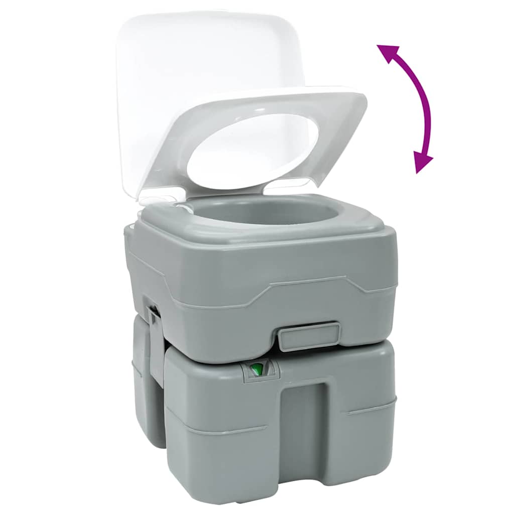 Kemping wc szürke 41,5 x 36,5 x 42 cm magas sűrűségű polietilén