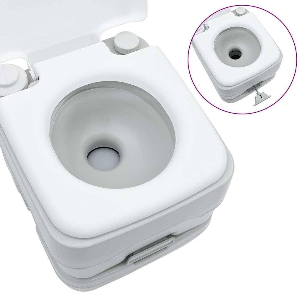 Kemping wc készlet 2 pcs szürke és fehér