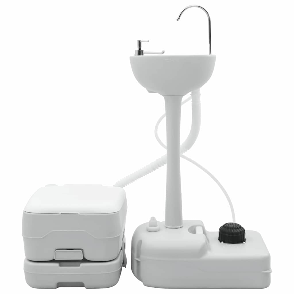Kemping wc készlet 2 pcs szürke és fehér