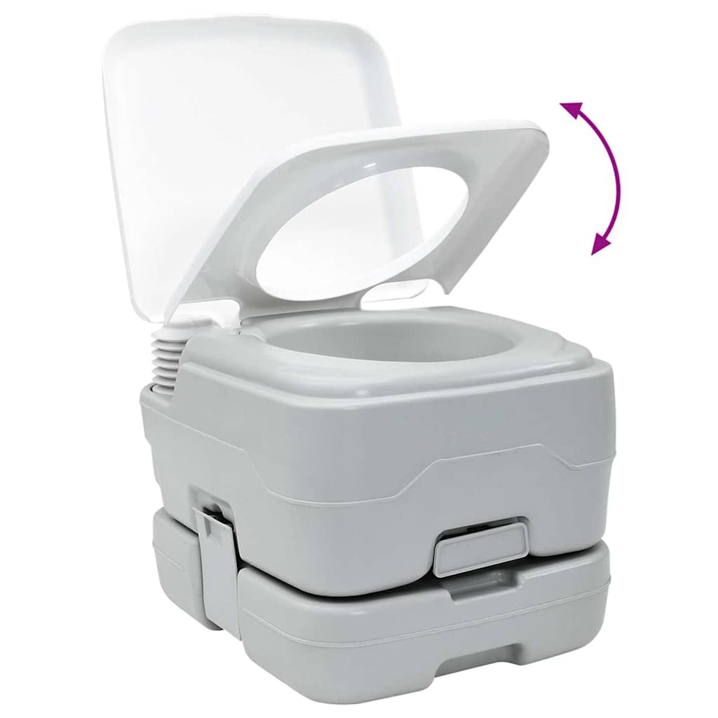 Kemping wc készlet 2 pcs szürke és fehér