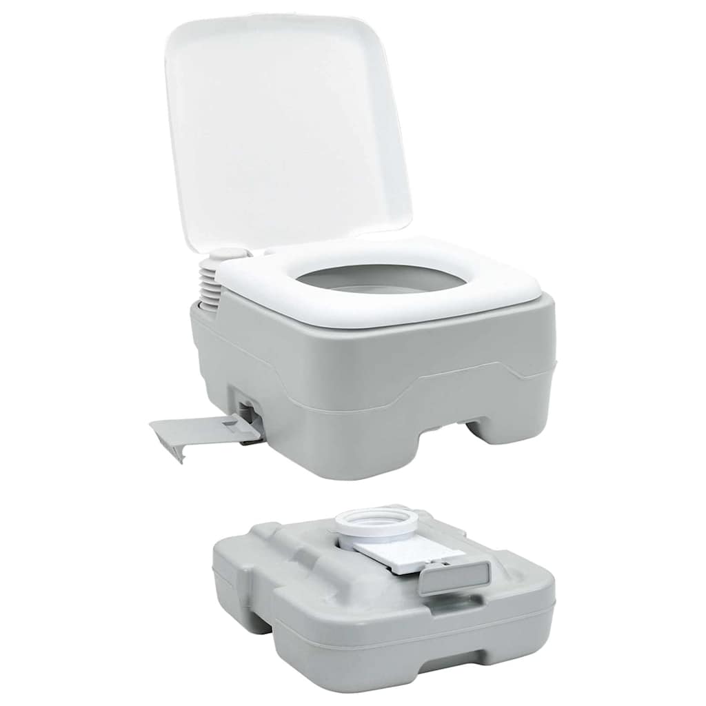 Kemping wc készlet 2 pcs szürke és fehér