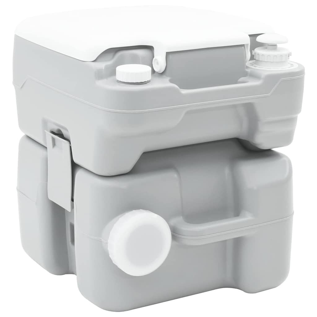 Kemping wc szürke 41,5 x 36,5 x 42 cm magas sűrűségű polietilén