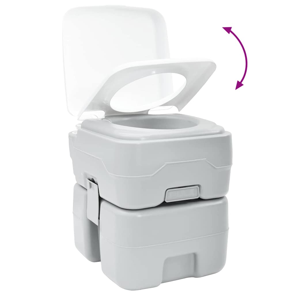 Kemping wc szürke 41,5 x 36,5 x 42 cm magas sűrűségű polietilén