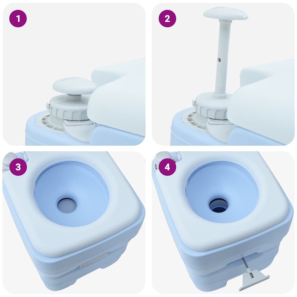 Kemping wc kék 41,5 x 36,5 x 42 cm magas sűrűségű polietilén