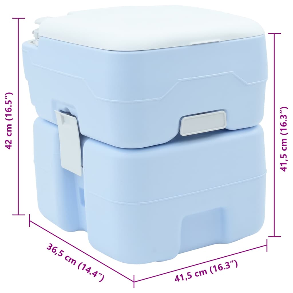 Kemping wc kék 41,5 x 36,5 x 42 cm magas sűrűségű polietilén
