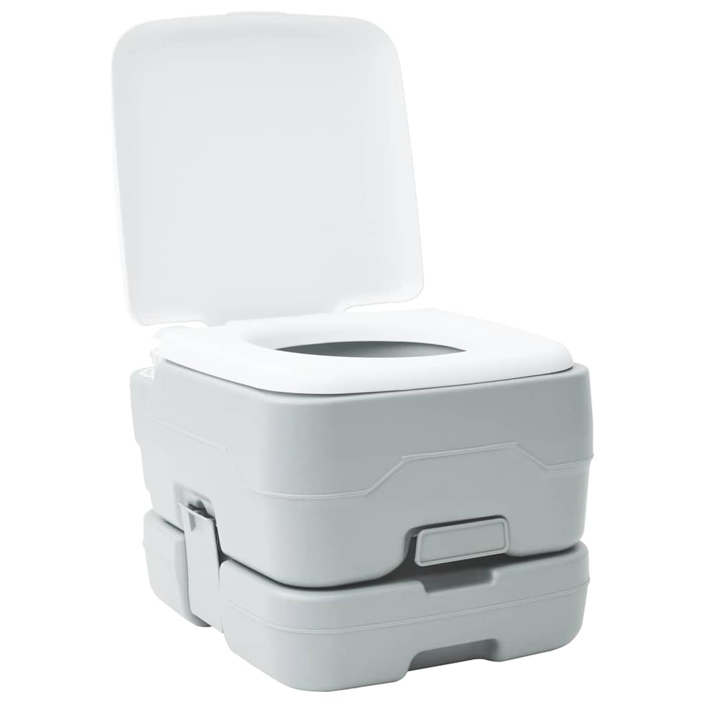 Kemping wc szürke és fehér 41,5 x 36,5 x 30 cm polietilén