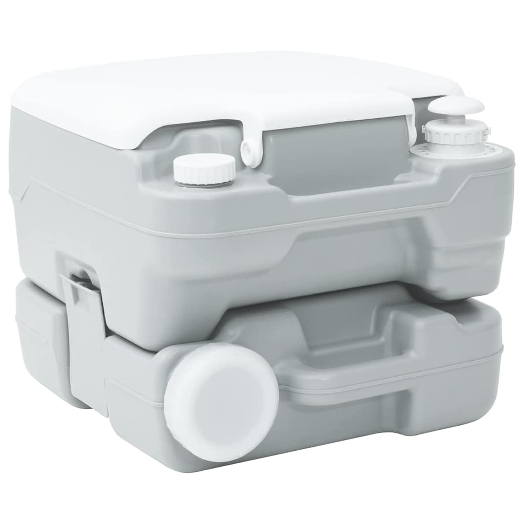 Kemping wc szürke és fehér 41,5 x 36,5 x 30 cm polietilén