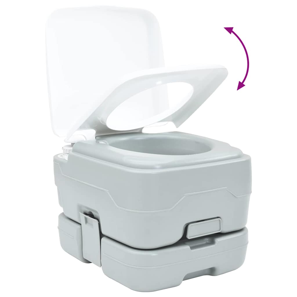 Kemping wc szürke és fehér 41,5 x 36,5 x 30 cm polietilén