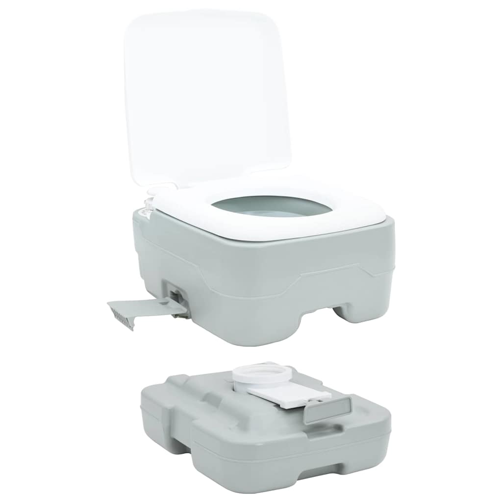 Kemping wc szürke és fehér 41,5 x 36,5 x 30 cm polietilén