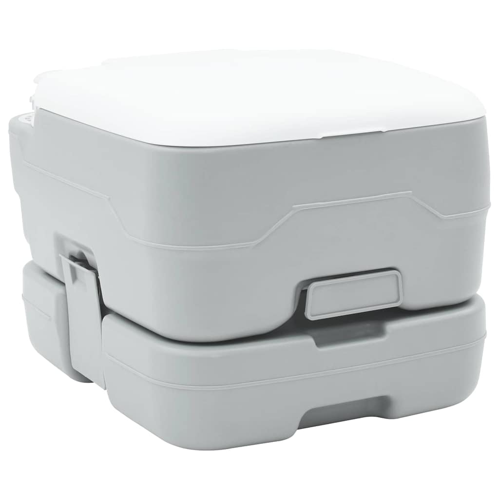 Kemping wc szürke és fehér 41,5 x 36,5 x 30 cm polietilén