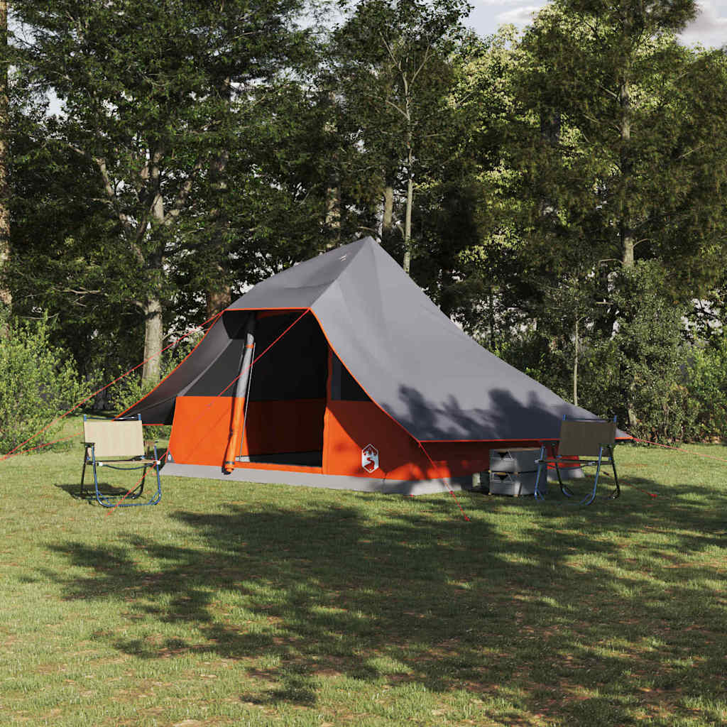 Tipi sátor tetővel szürke és narancs 364 x 281 x 257 cm taft