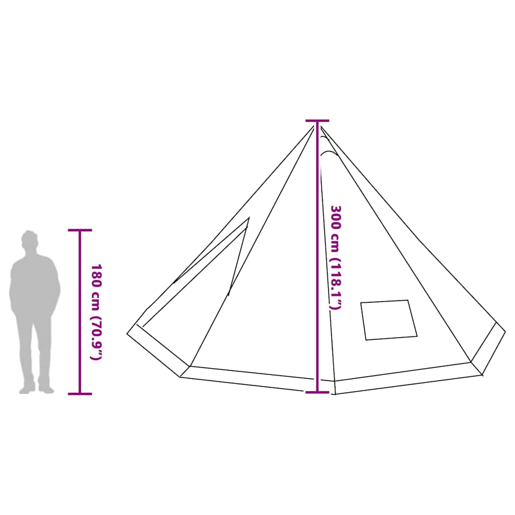 Tipi sátor tetővel szürke és narancs 560 x 560 x 300 cm taft