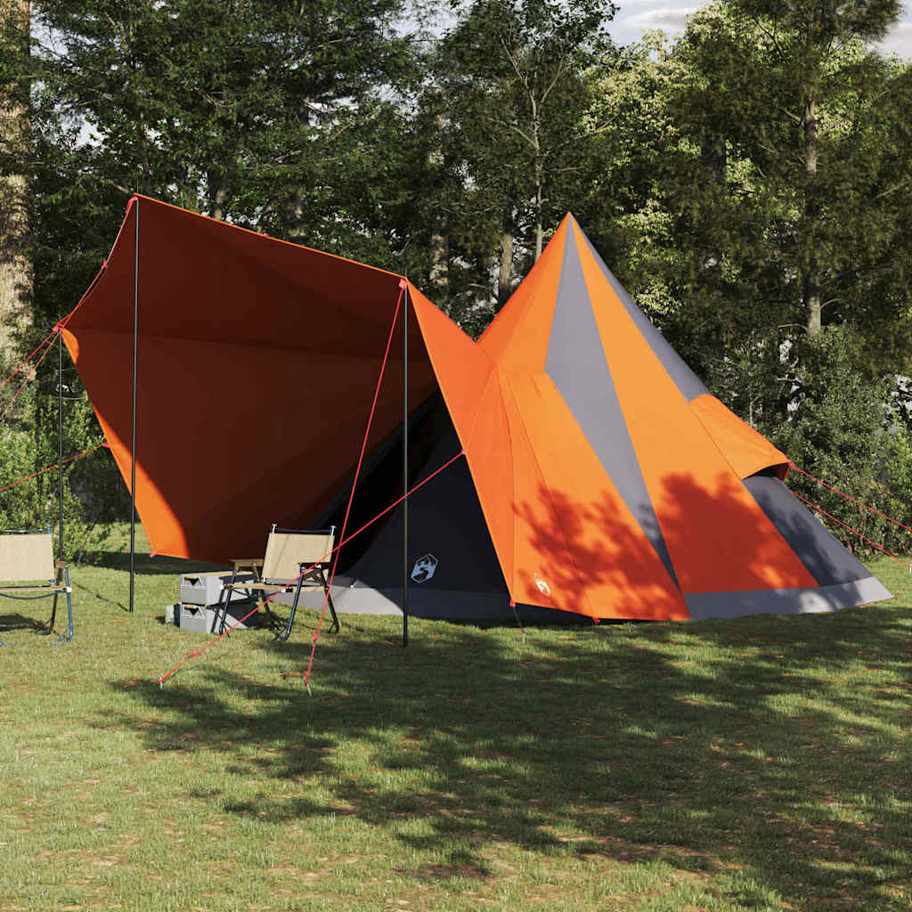 Tipi sátor tetővel szürke és narancs 510 x 690 x 330 cm taft
