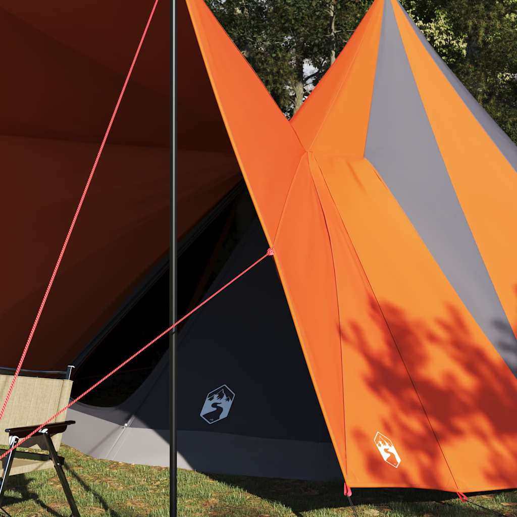 Tipi sátor tetővel szürke és narancs 510 x 690 x 330 cm taft