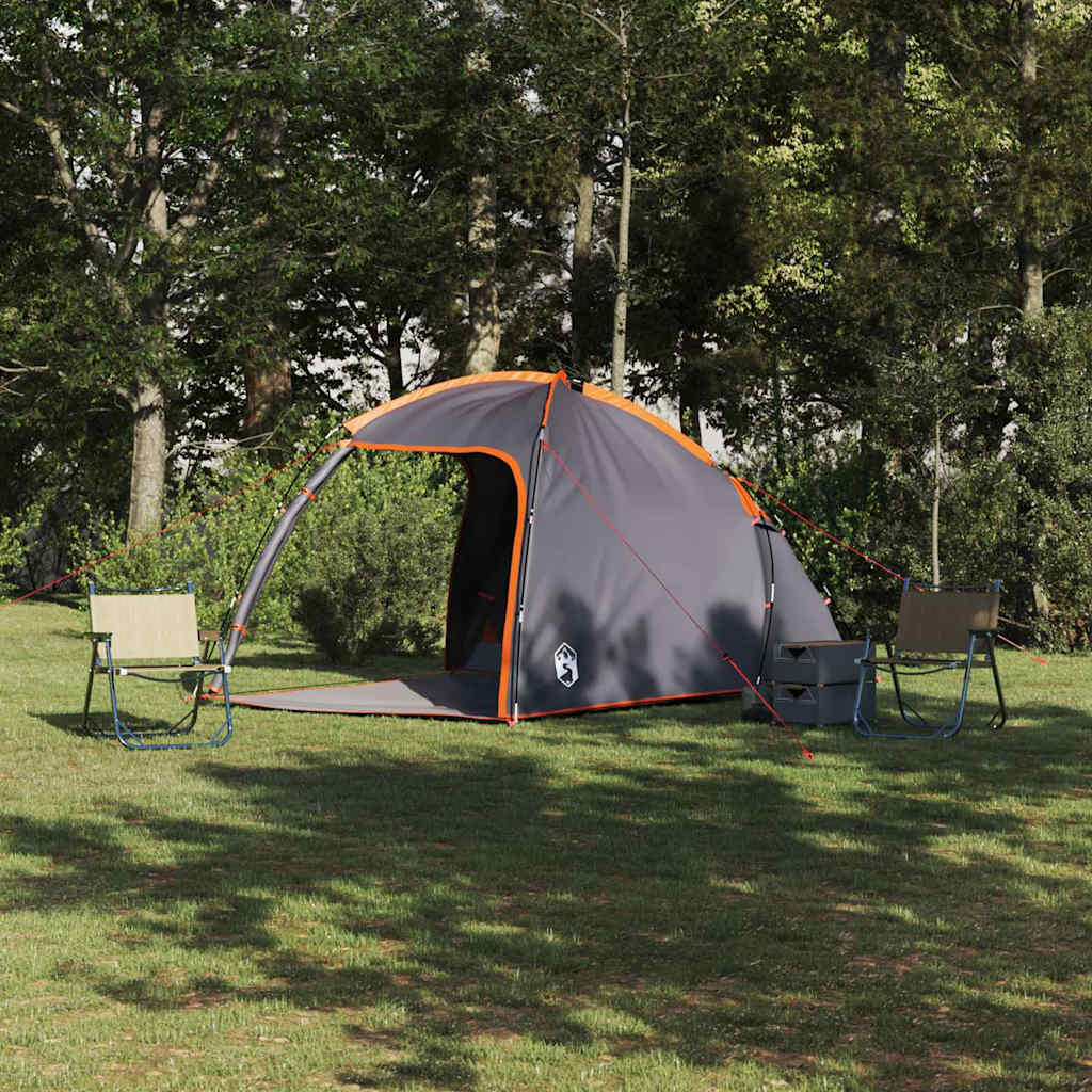Kabin sátor tetővel szürke és narancs 370 x 230 x 185 cm taft