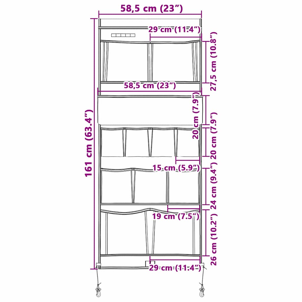 Tárolótáska tárolóval fekete és kék 161 x 58,5 cm oxford