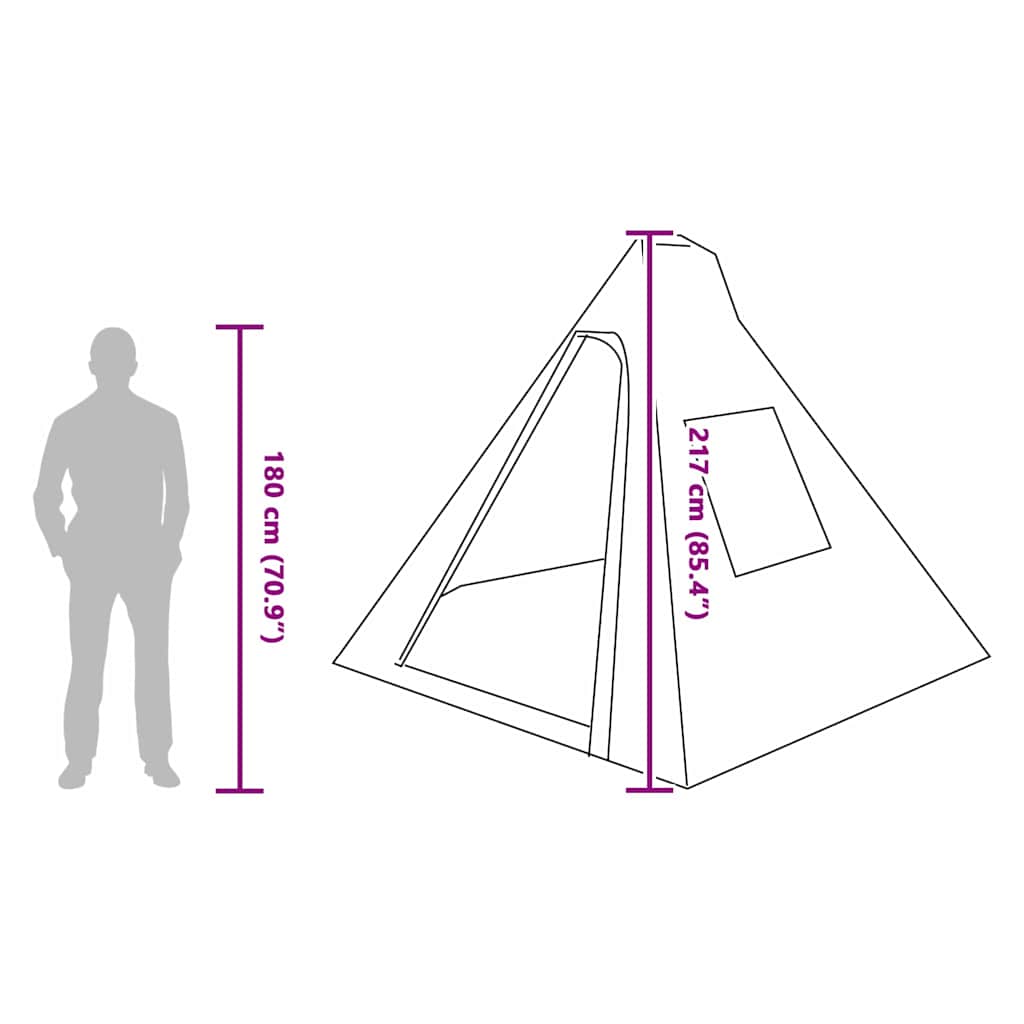 Tipi sátor tetővel tárolóval kék 383 x 338 x 217 cm taft
