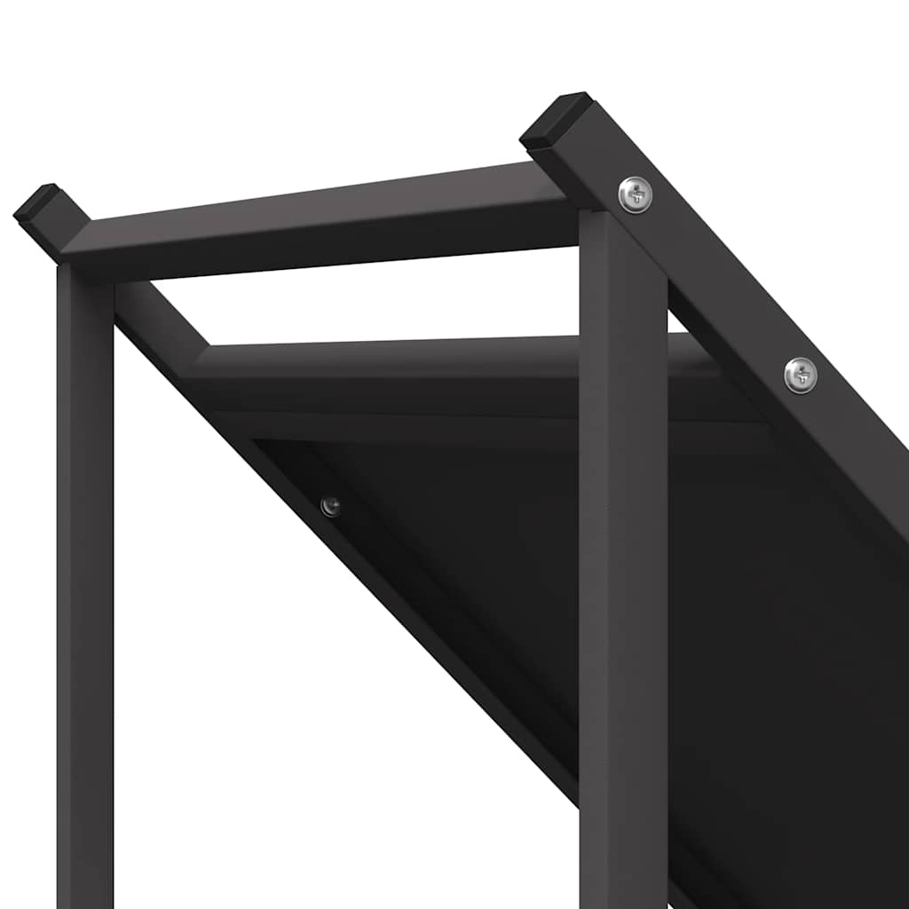 Fekete hidegen hengerelt acél tűzifatároló 70x43x34,5 cm