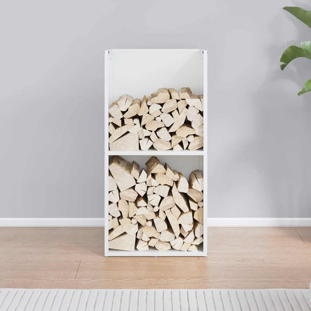 Fehér hidegen hengerelt acél tűzifatároló 40x30x80 cm