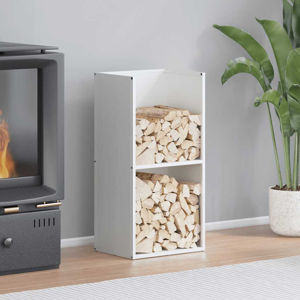 Fehér hidegen hengerelt acél tűzifatároló 40x30x80 cm