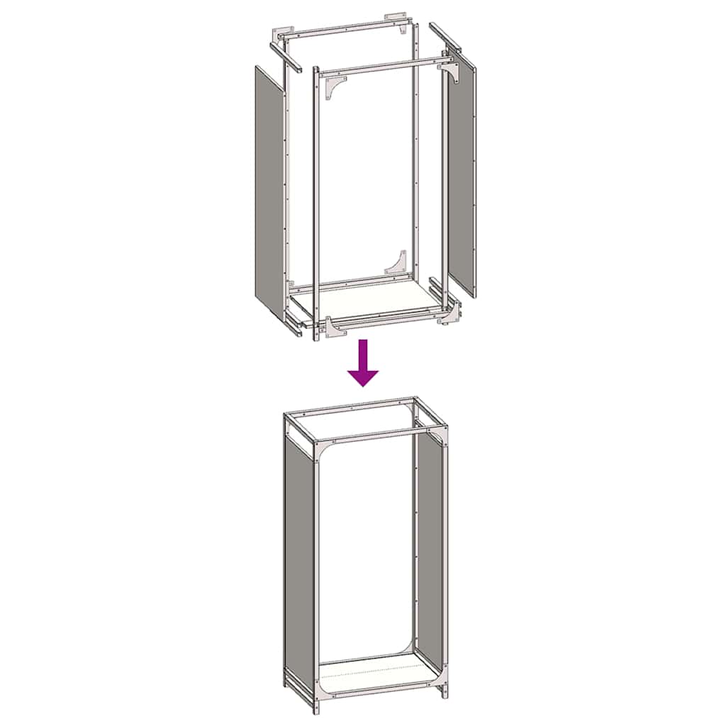 Antracitszürke hidegen hengerelt acél tűzifatároló 44x28x90 cm