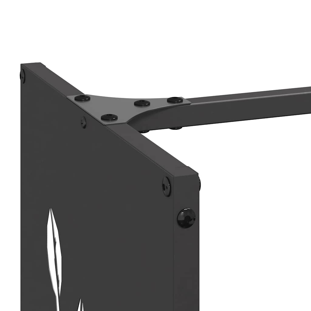 Fekete hidegen hengerelt acél tűzifatároló 40x30x80 cm