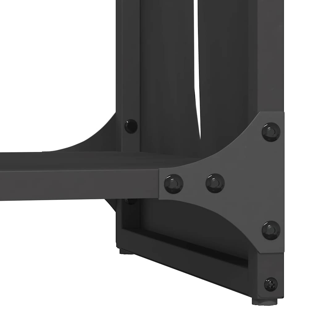 Fekete hidegen hengerelt acél tűzifatároló 40x30x80 cm