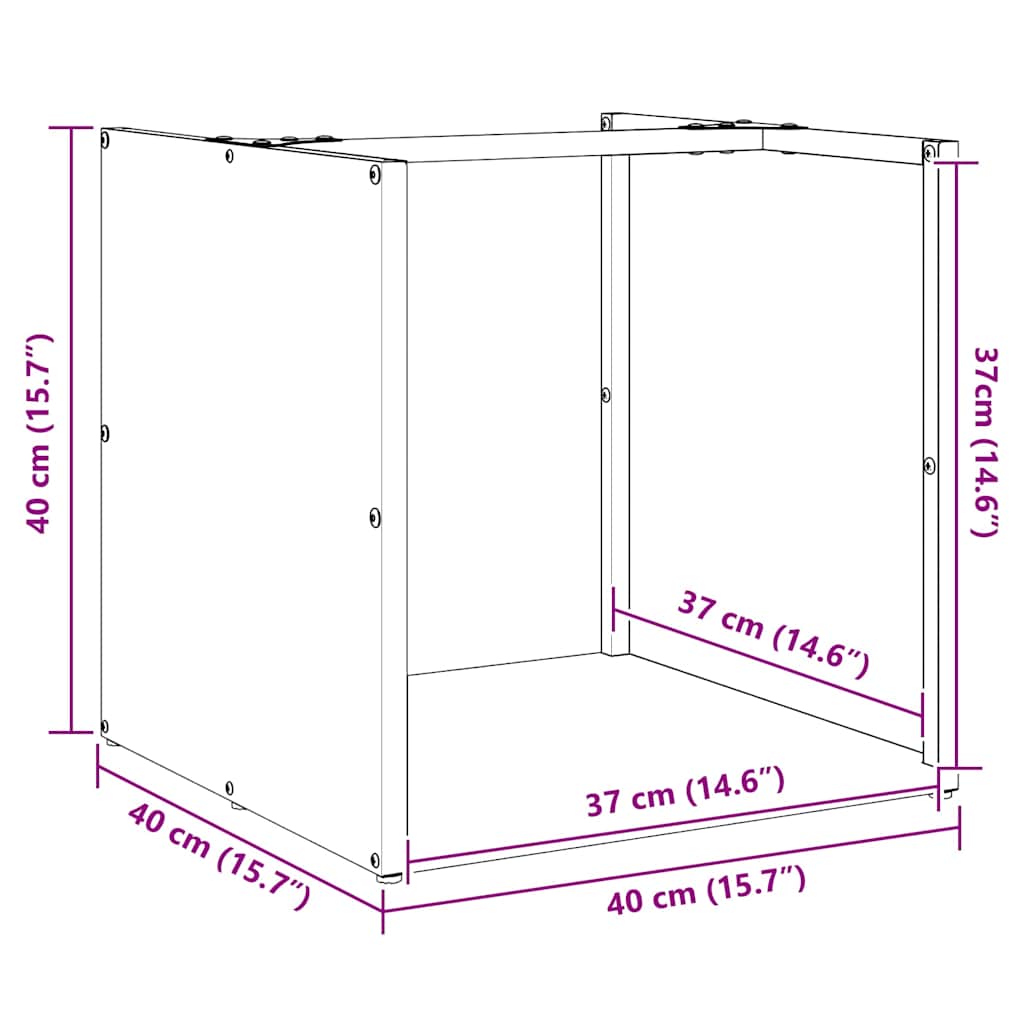 Antracitszürke hidegen hengerelt acél tűzifatároló 40x40x40 cm