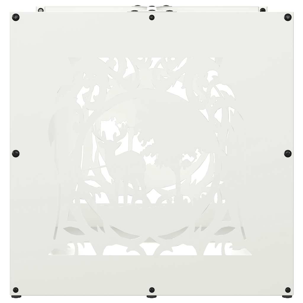 Fehér hidegen hengerelt acél tűzifatároló 40x40x40 cm