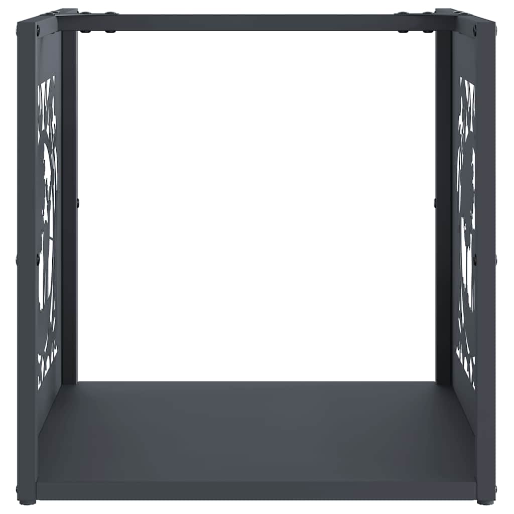 Antracitszürke hidegen hengerelt acél tűzifatároló 40x40x40 cm