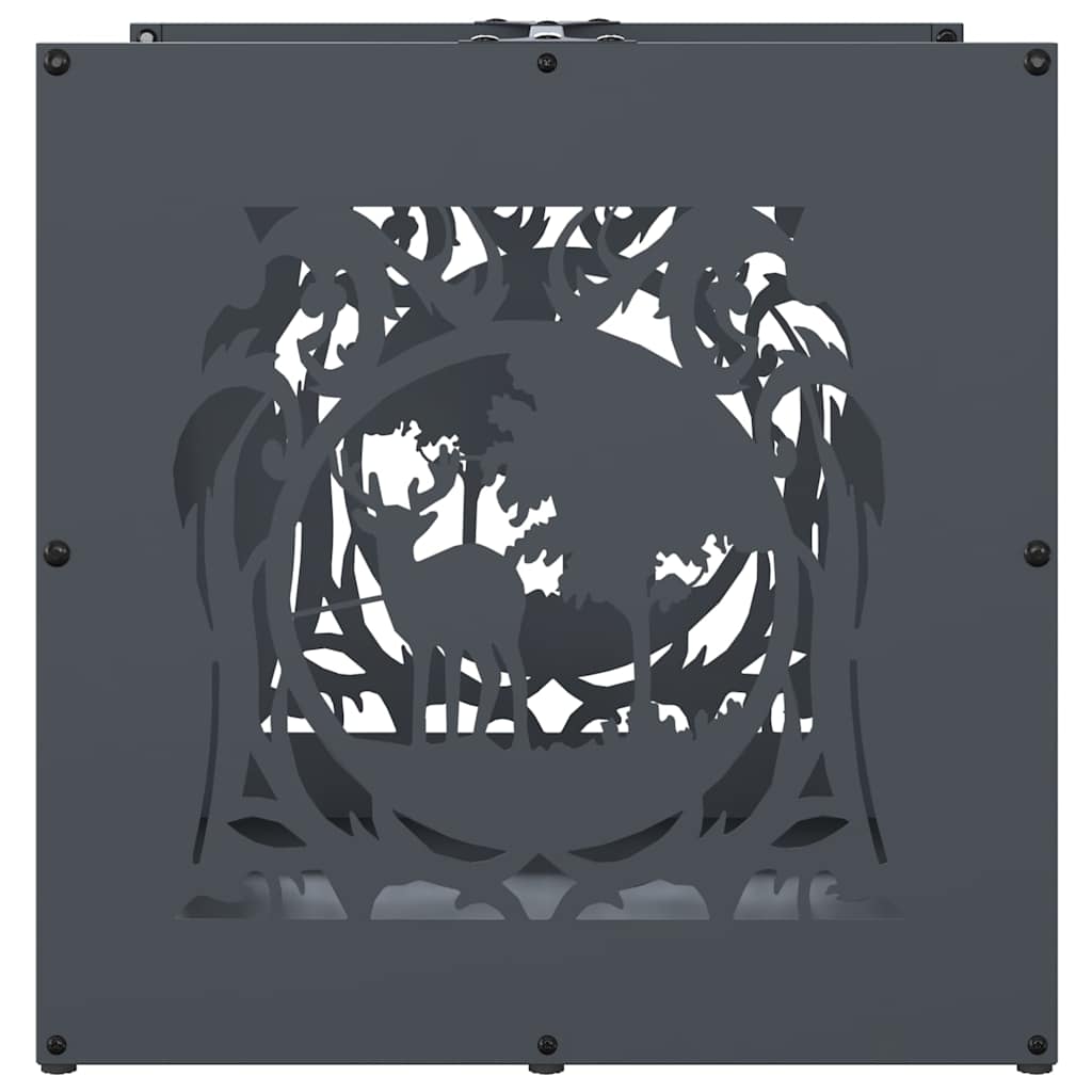 Antracitszürke hidegen hengerelt acél tűzifatároló 40x40x40 cm