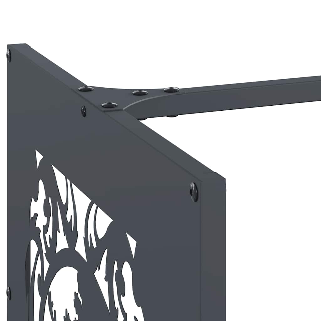 Antracitszürke hidegen hengerelt acél tűzifatároló 40x40x40 cm