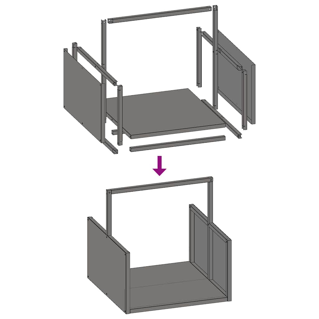 Olívazöld hidegen hengerelt acél tűzifatároló 40x40x40 cm