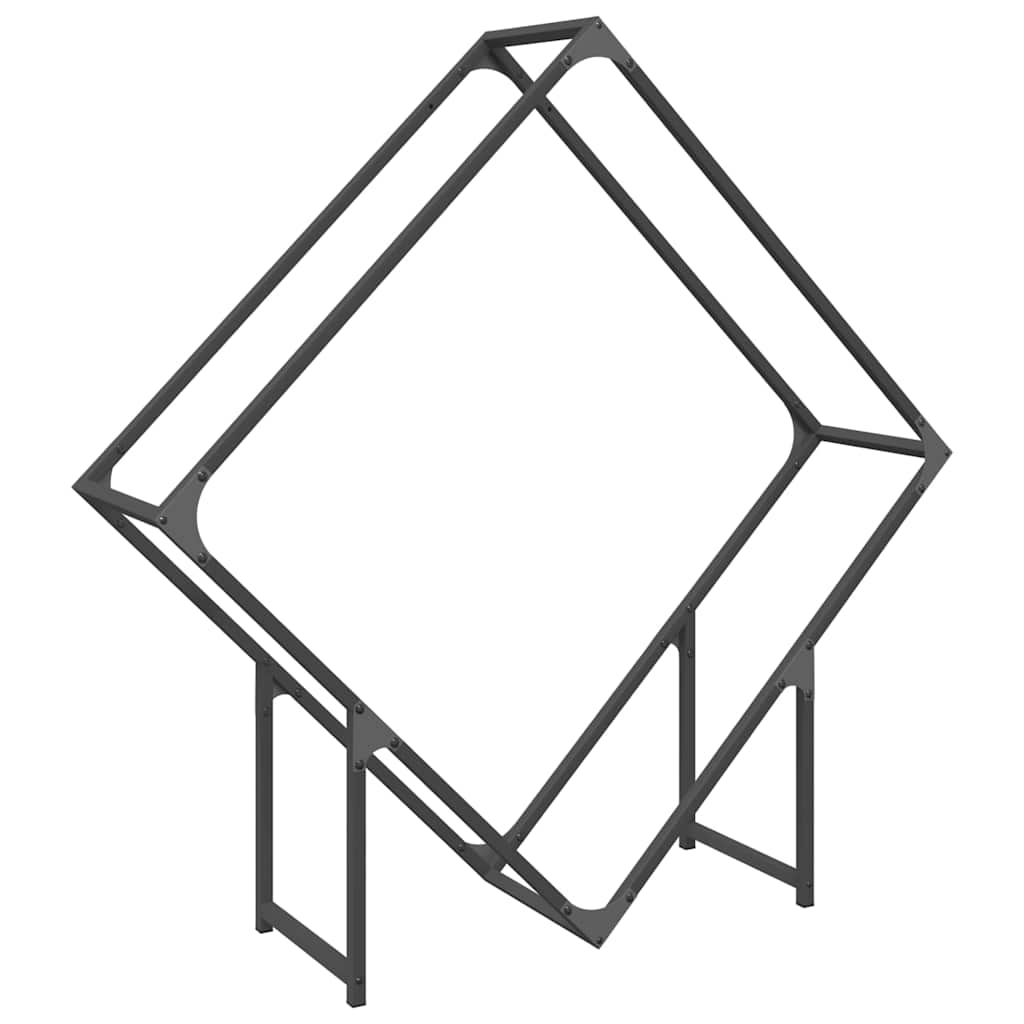 Fekete hidegen hengerelt acél tűzifatároló 100x25x100 cm