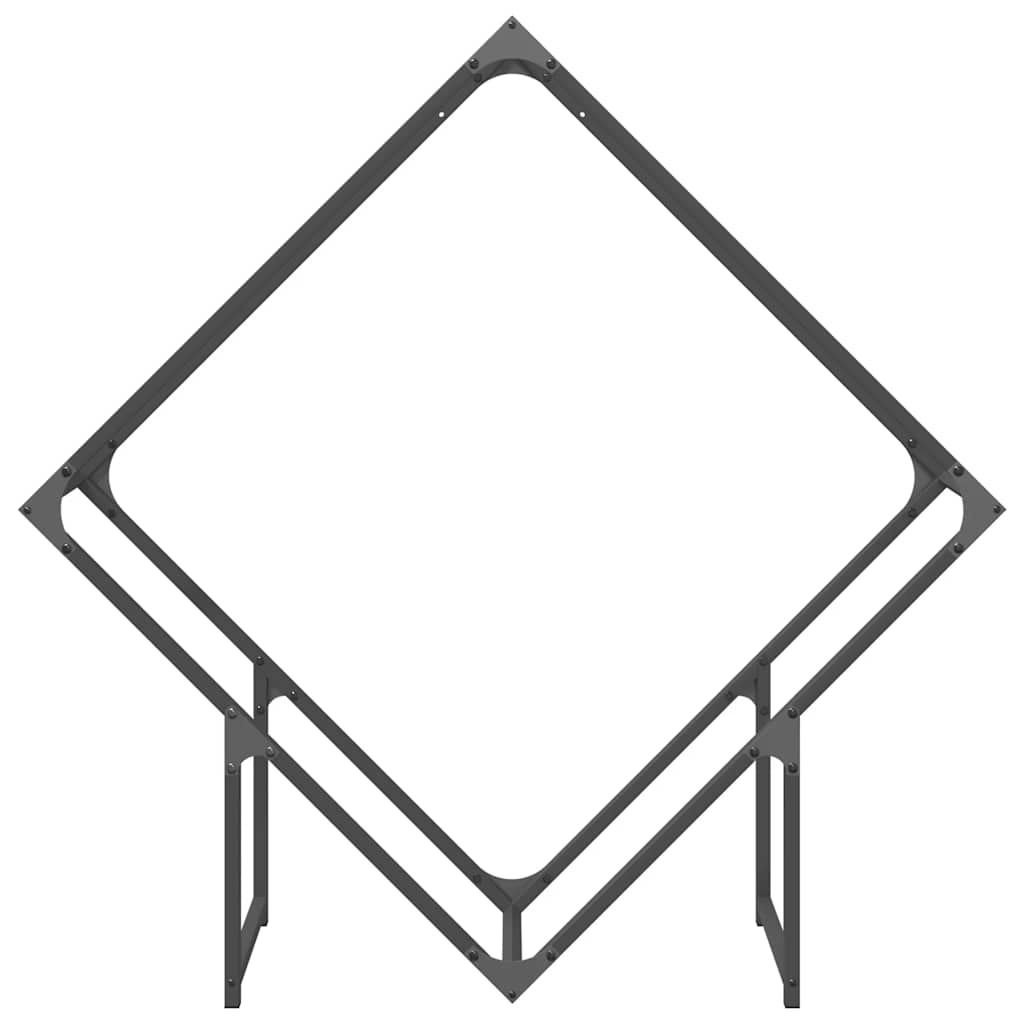 Fekete hidegen hengerelt acél tűzifatároló 100x25x100 cm