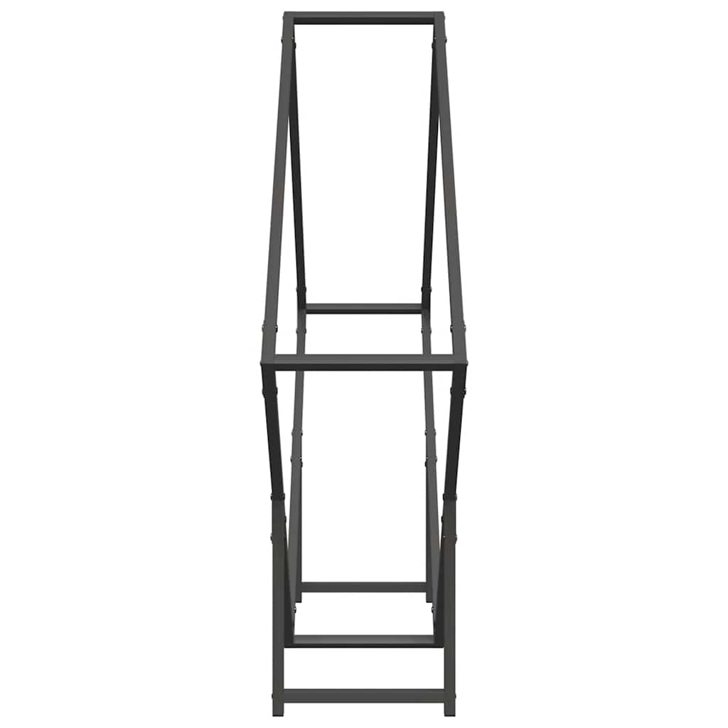 Fekete hidegen hengerelt acél tűzifatároló 100x25x100 cm