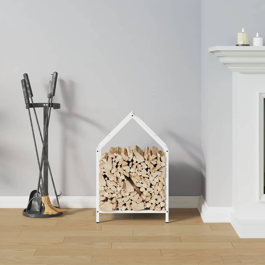 Fehér hidegen hengerelt acél tűzifatároló 40x25x60 cm