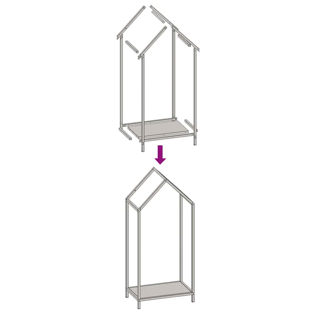 Fehér hidegen hengerelt acél tűzifatároló 40x25x90 cm