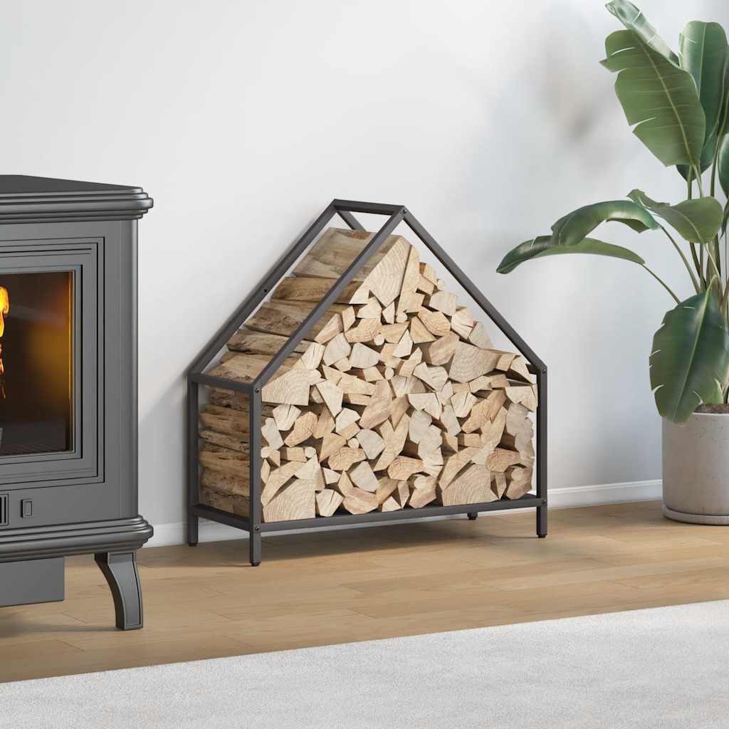 Fekete hidegen hengerelt acél tűzifatároló 60x25x60 cm