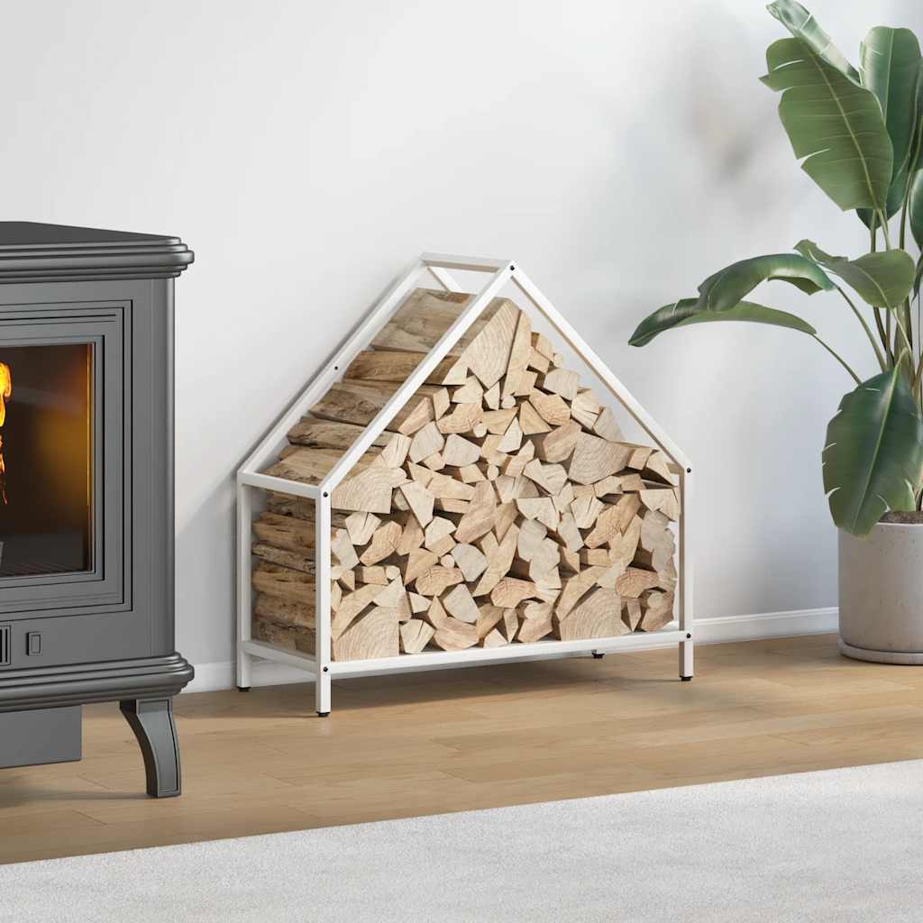 Fehér hidegen hengerelt acél tűzifatároló 60x25x60 cm