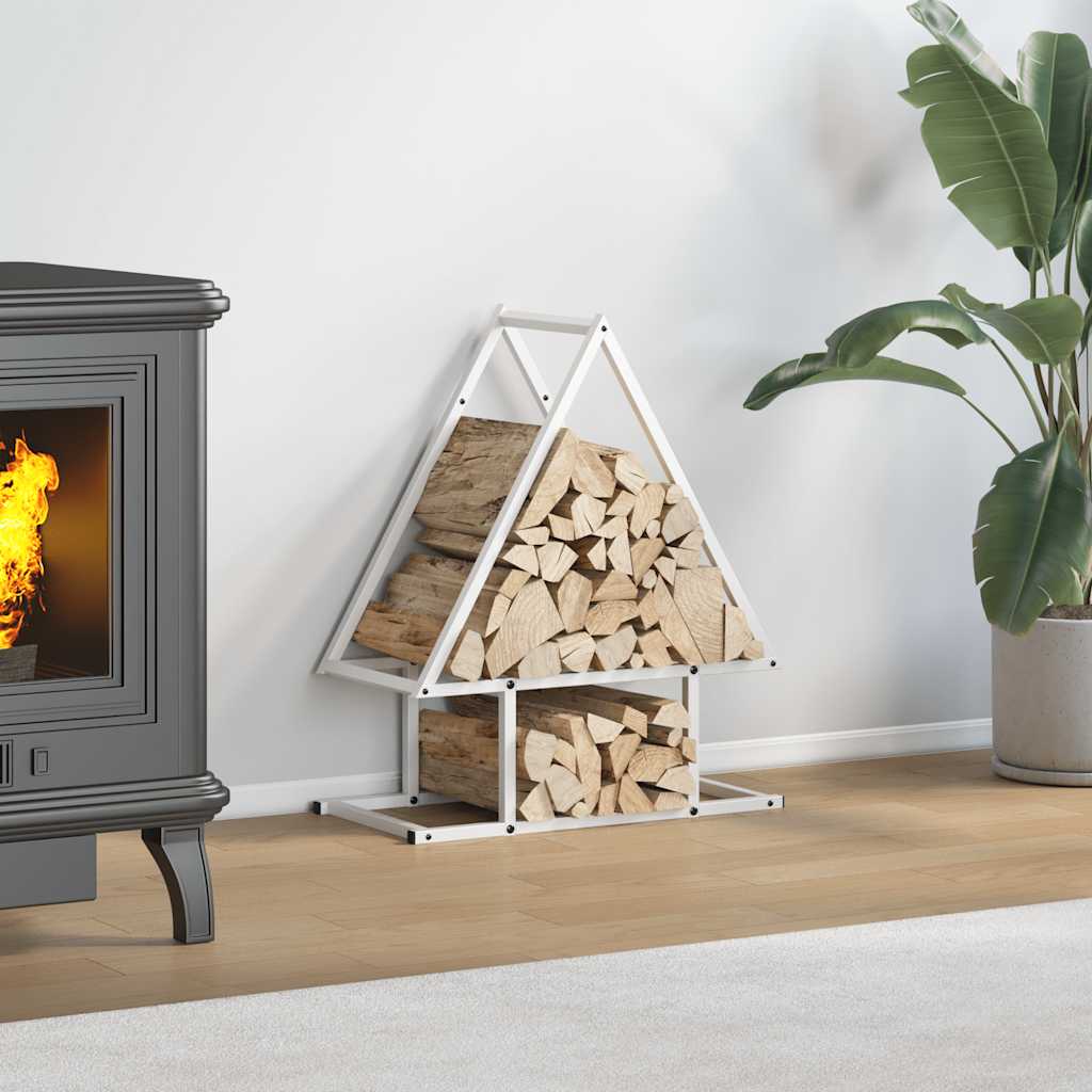 Fehér hidegen hengerelt acél tűzifatároló 50x25x60 cm