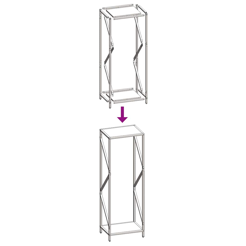 Antracitszürke hidegen hengerelt acél tűzifatároló 34x25x100 cm