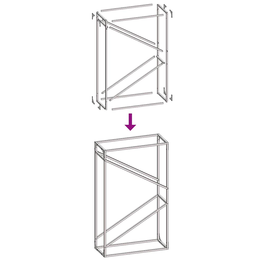 Antracitszürke hidegen hengerelt acél tűzifatároló 60x25x100 cm